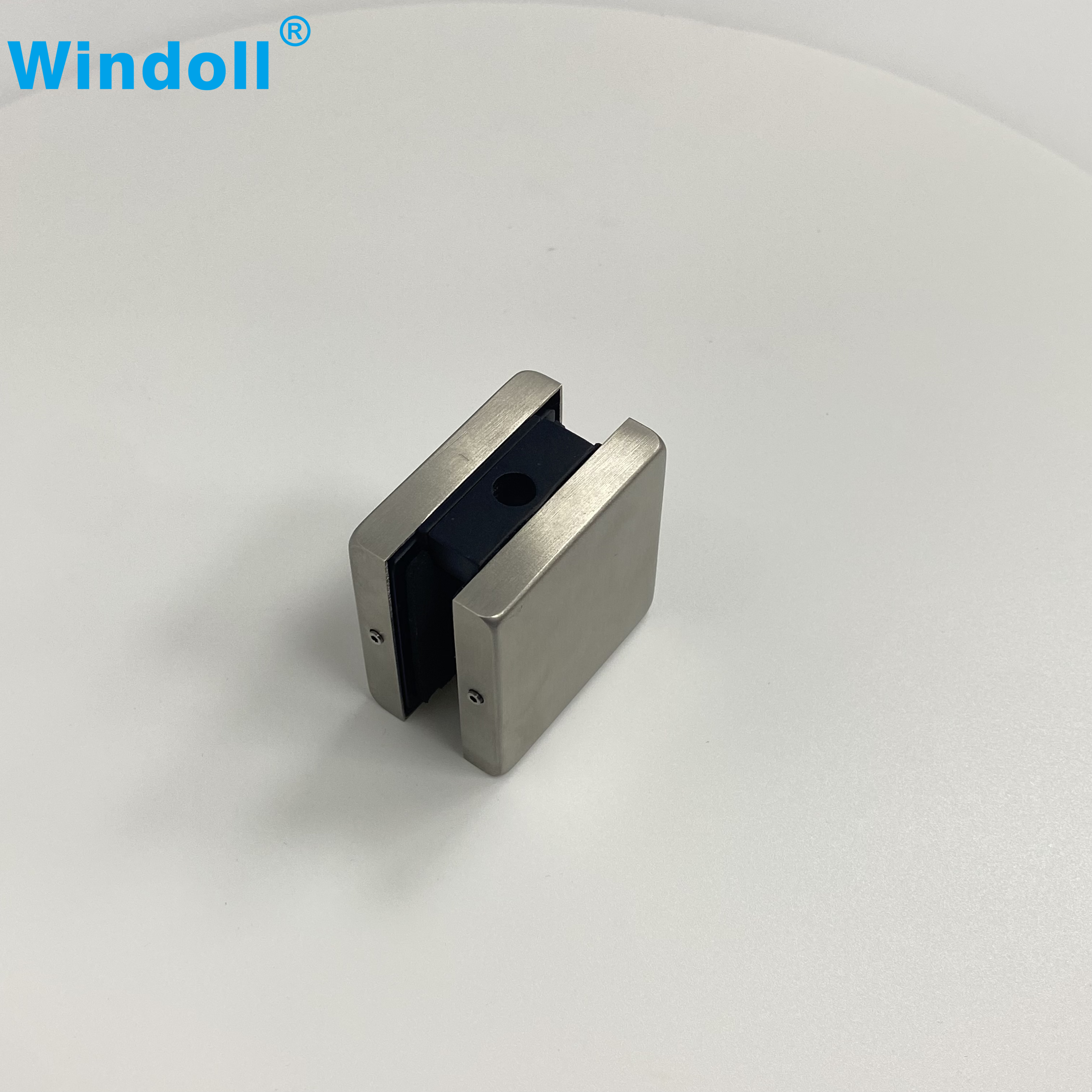 Stainless Steel L Shape Frameless Glass Door Top Pivot Clamp Corner Patch Fitting
