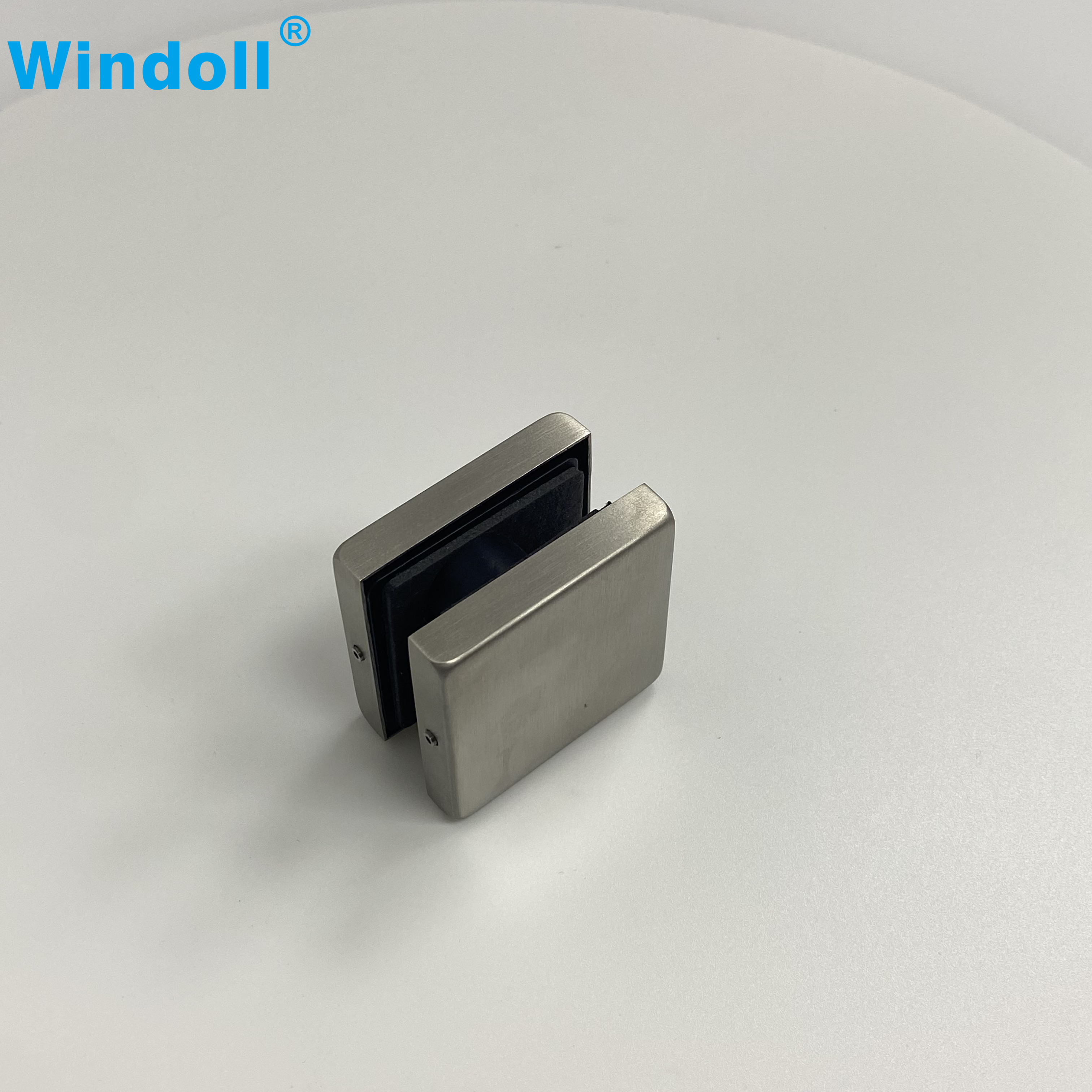 Stainless Steel L Shape Frameless Glass Door Top Pivot Clamp Corner Patch Fitting