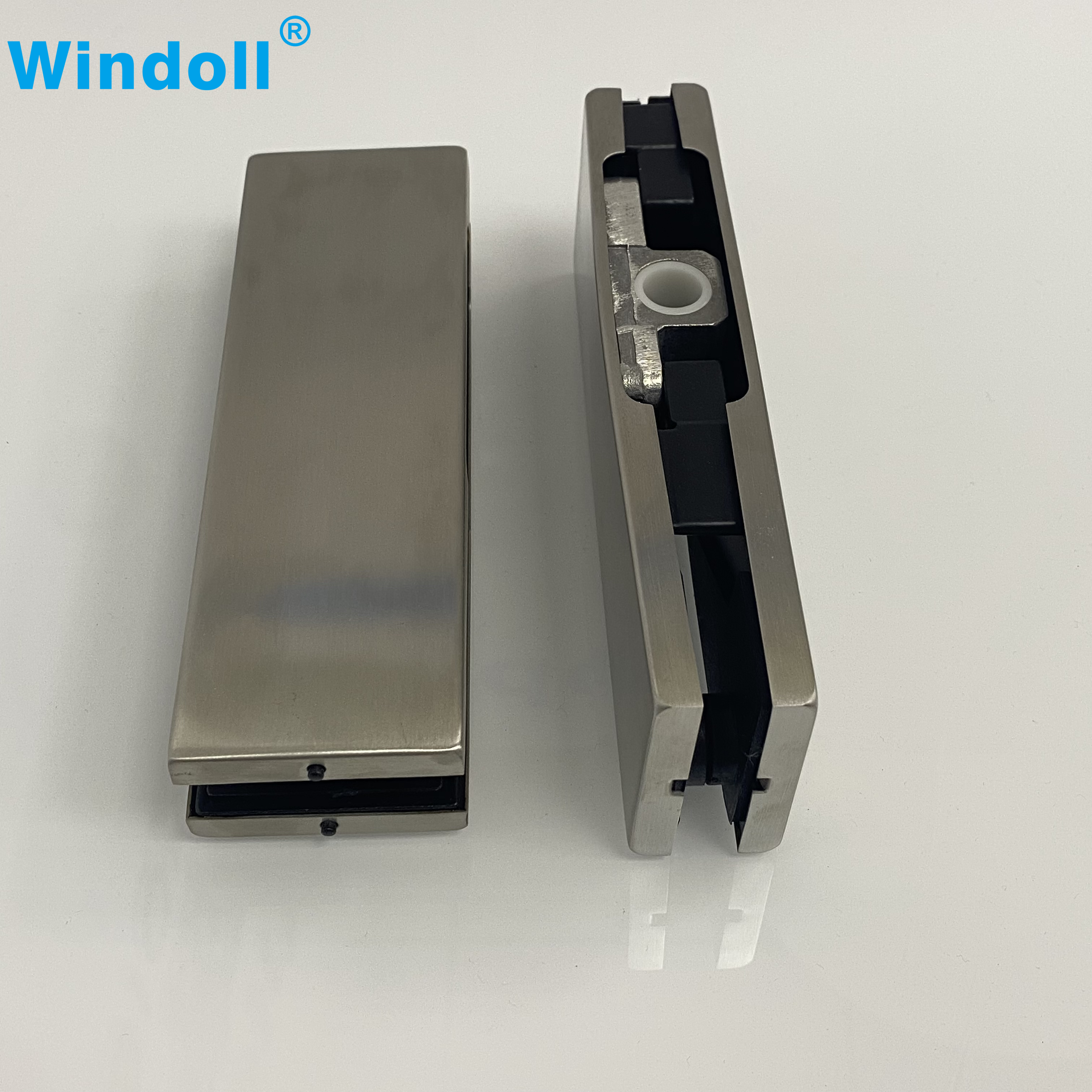 Popular Selling Sliding Frameless Entrance Interior Door Patch Fitting SS304 Aluminium Alloy Upper Clip , Patch Fitting