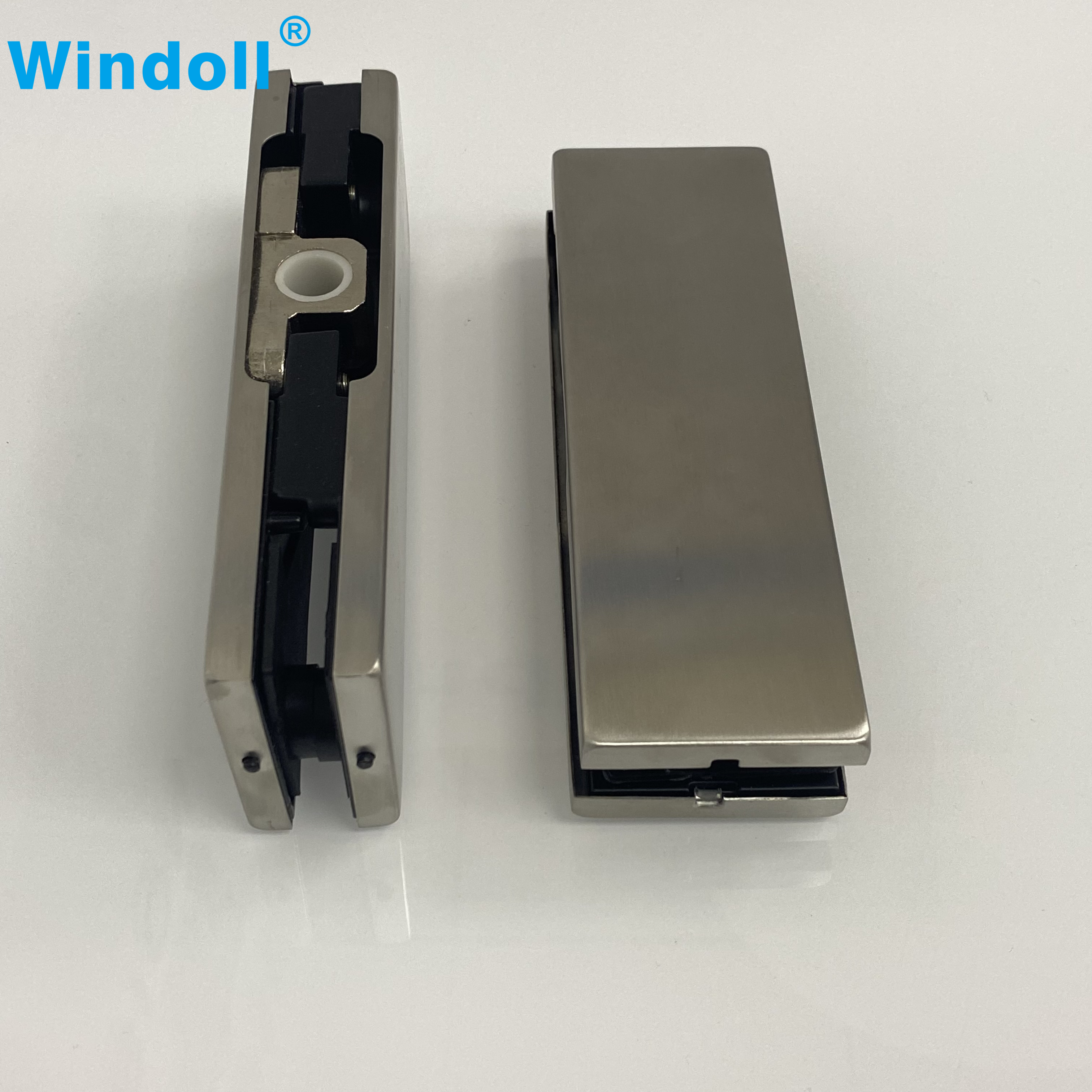 Popular Selling Sliding Frameless Entrance Interior Door Patch Fitting SS304 Aluminium Alloy Upper Clip , Patch Fitting