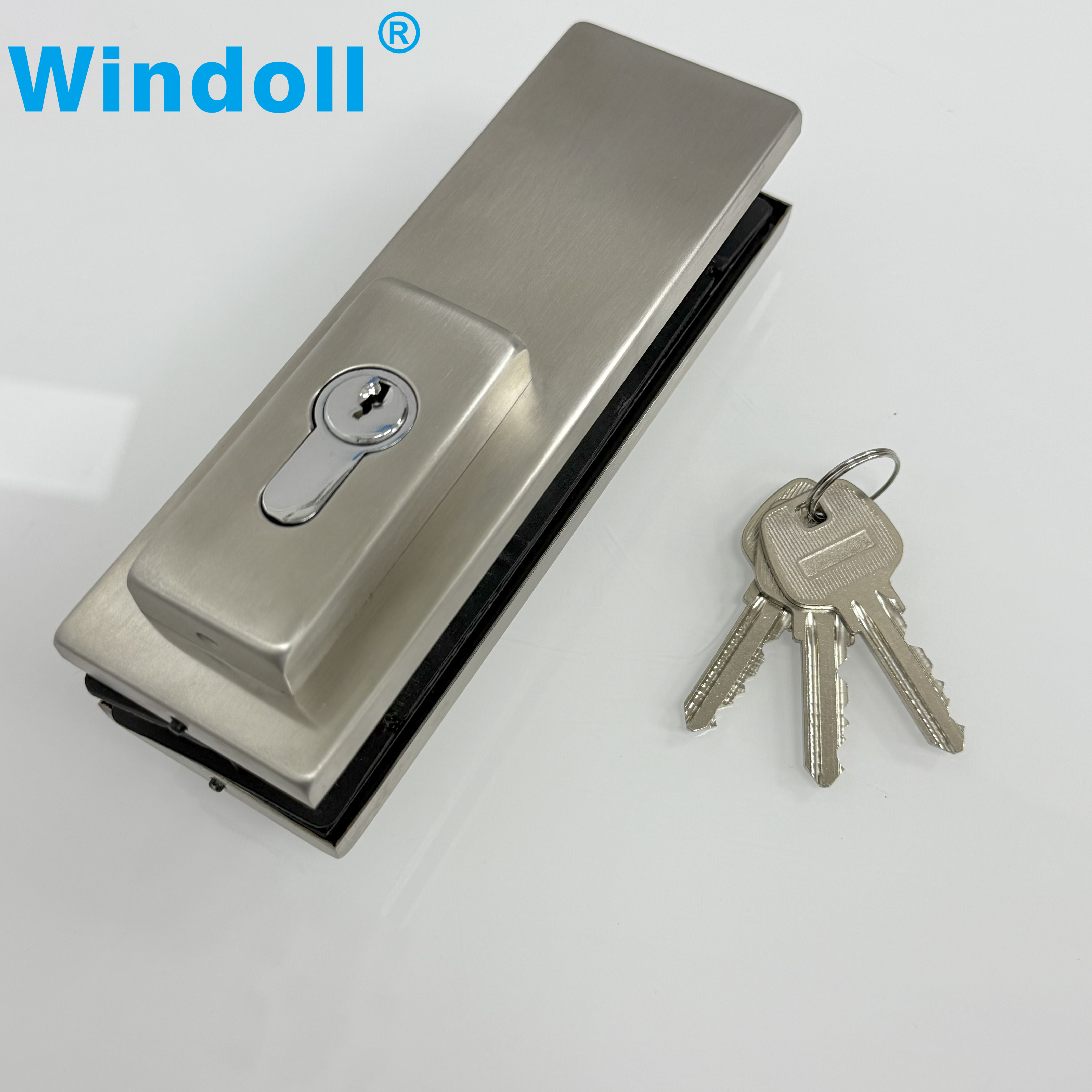 Aluminum Profile Long Glass Patch Fittings Glass Door Fitting Rails Clear Anodize Top Door Rails