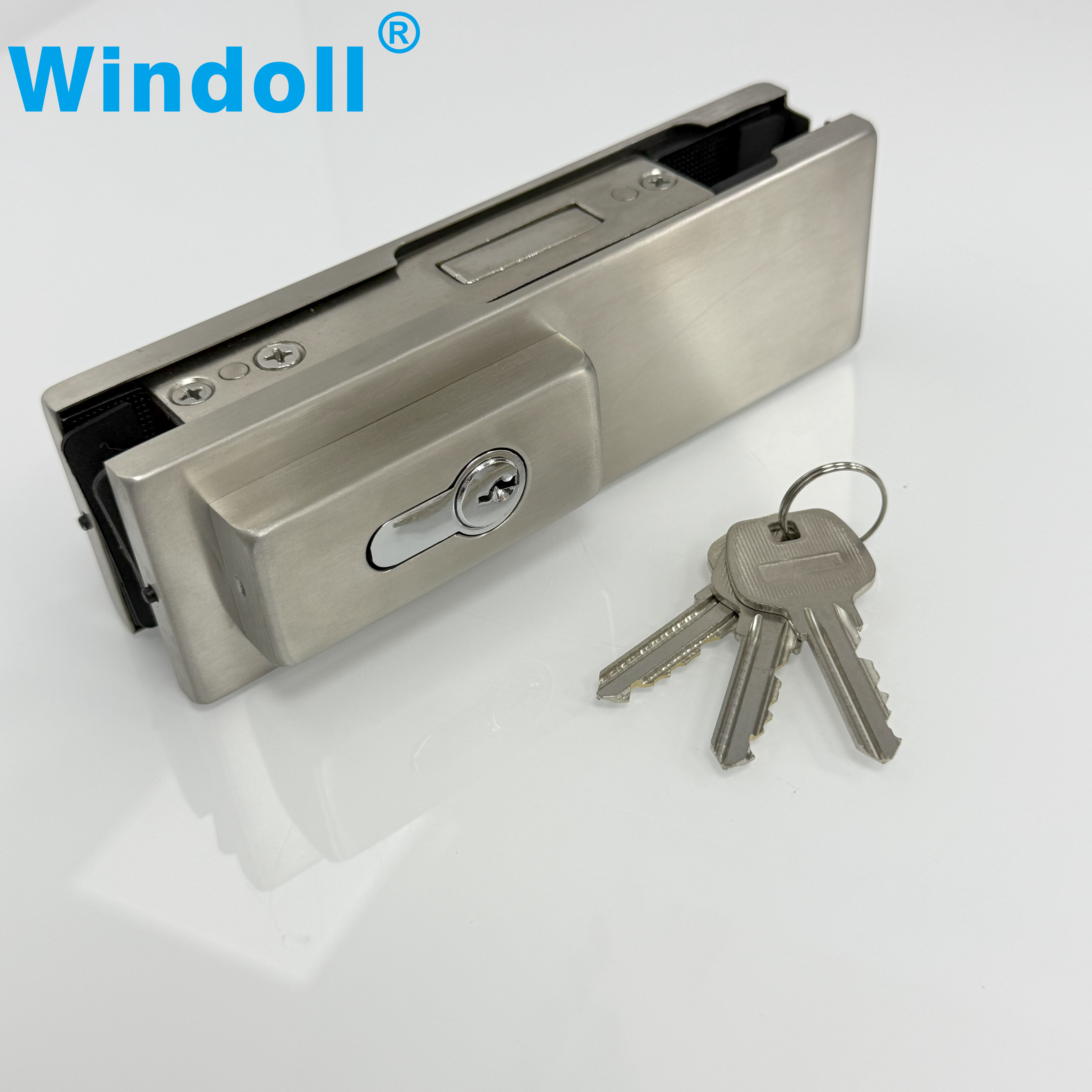 Aluminum Profile Long Glass Patch Fittings Glass Door Fitting Rails Clear Anodize Top Door Rails