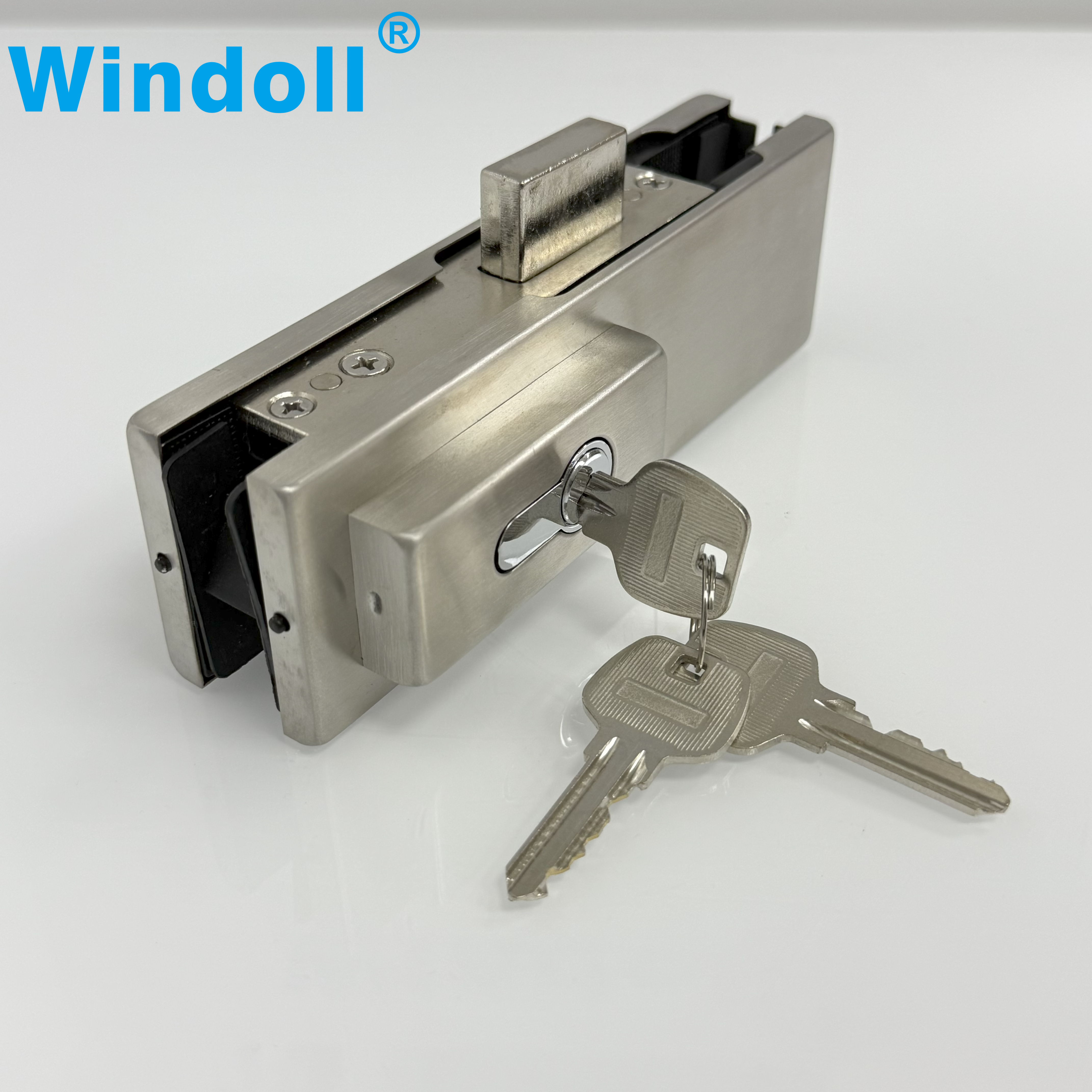 Aluminum Profile Long Glass Patch Fittings Glass Door Fitting Rails Clear Anodize Top Door Rails