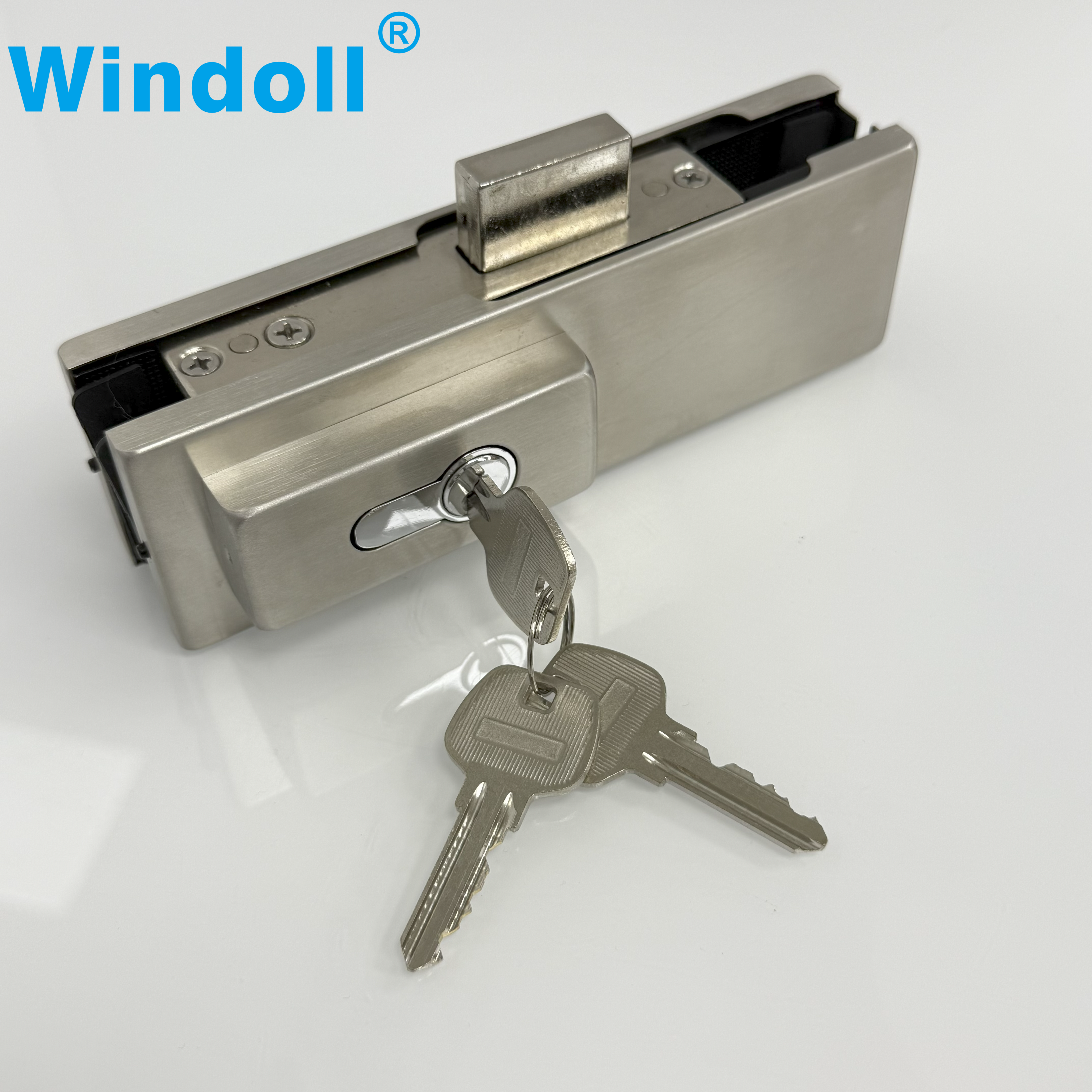 Aluminum Profile Long Glass Patch Fittings Glass Door Fitting Rails Clear Anodize Top Door Rails