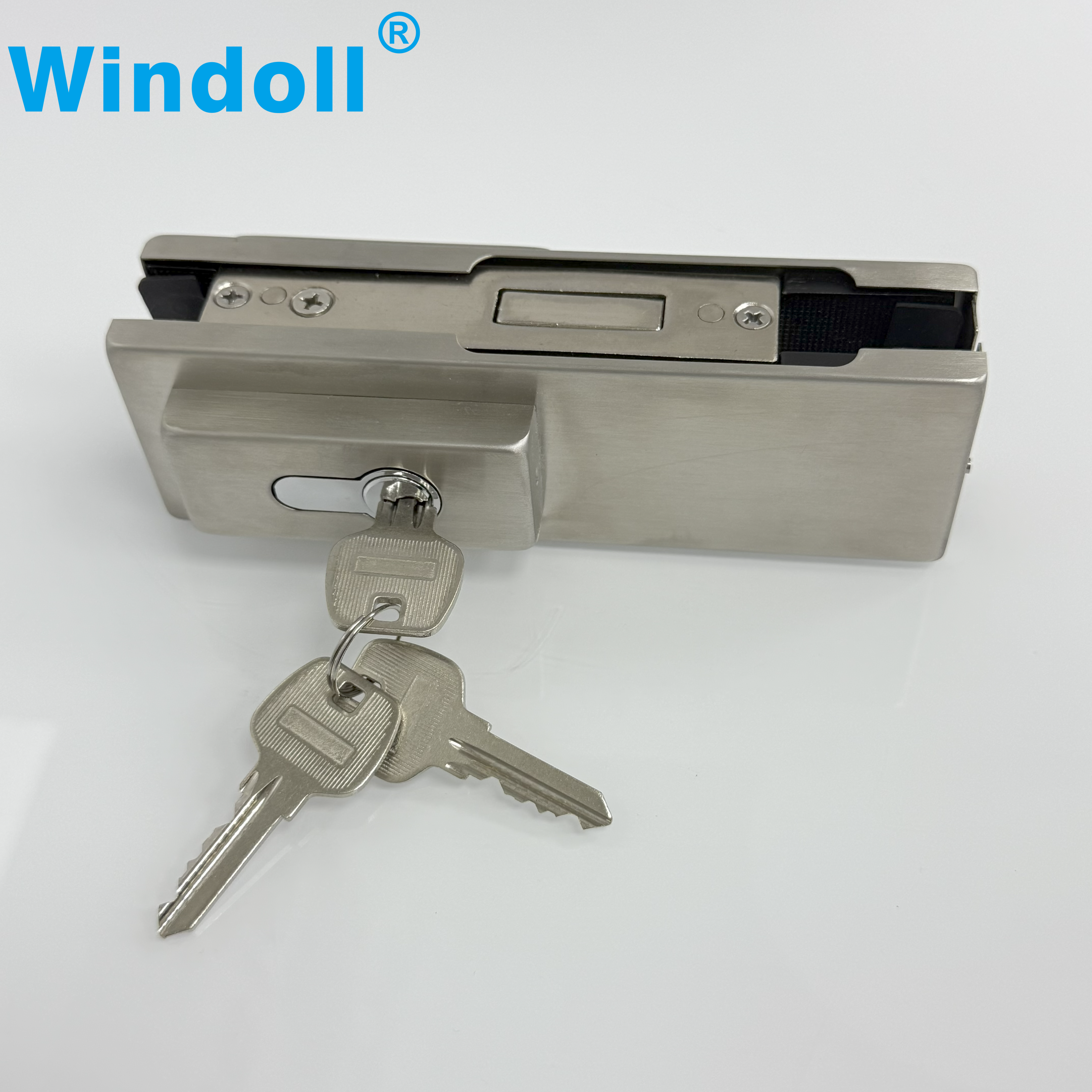 Aluminum Profile Long Glass Patch Fittings Glass Door Fitting Rails Clear Anodize Top Door Rails