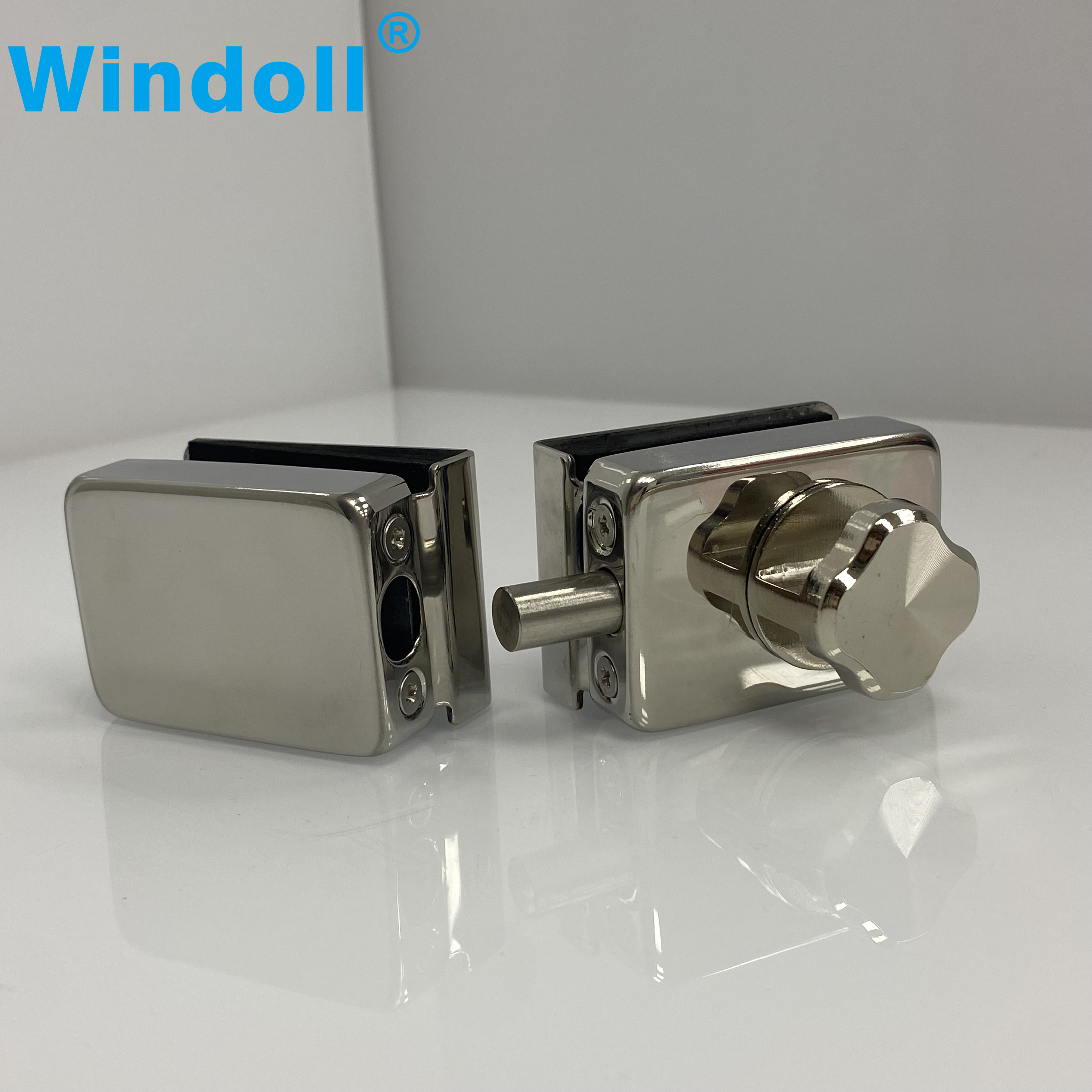 Stainless Steel 304 Sliding Double Glass Door Plug Lock Handle Floor Mounted Door Lock