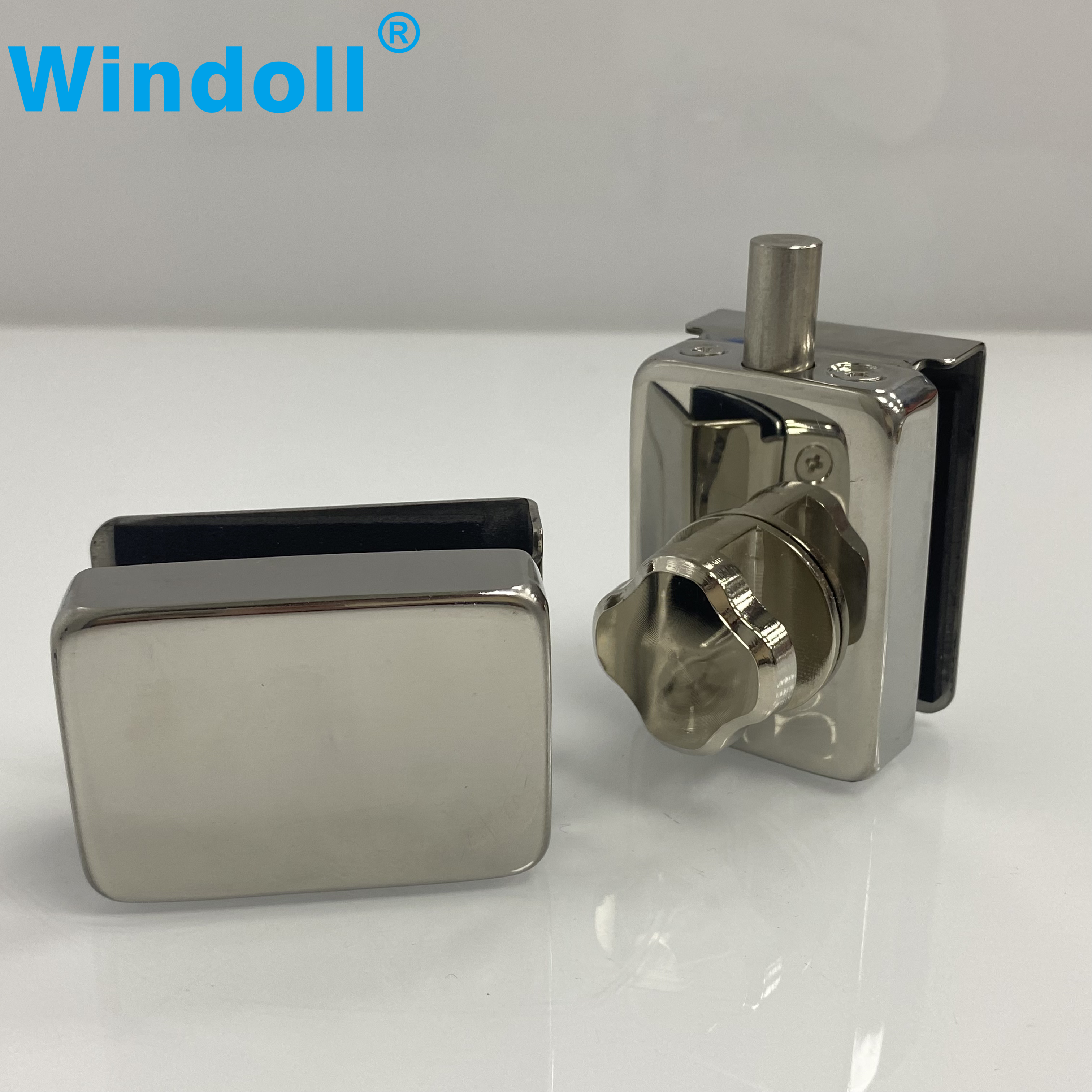 Stainless Steel 304 Sliding Double Glass Door Plug Lock Handle Floor Mounted Door Lock