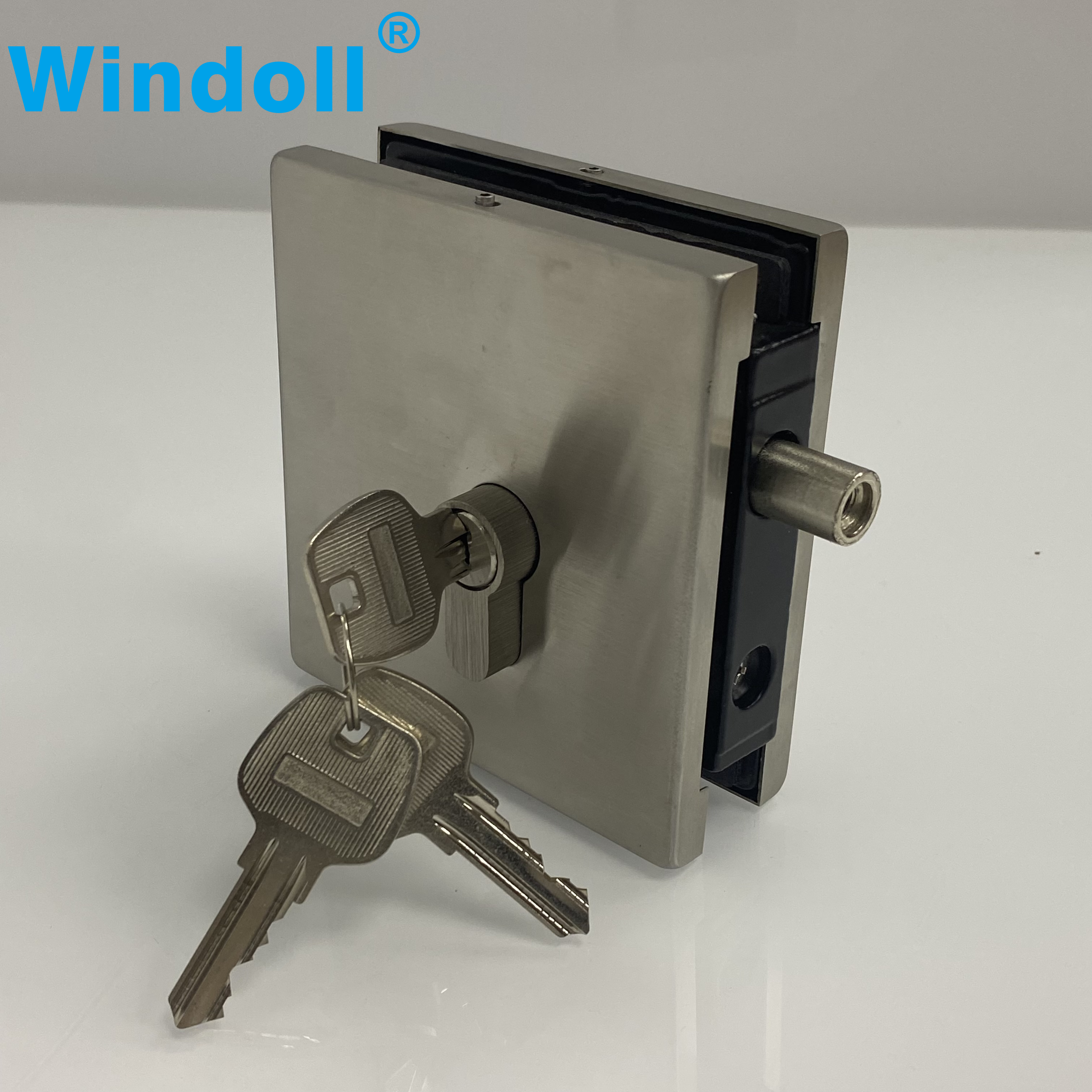SS304 Aluminium Glass Door Central Square Lock Frameless Office Security Toughened Glass Door Lock