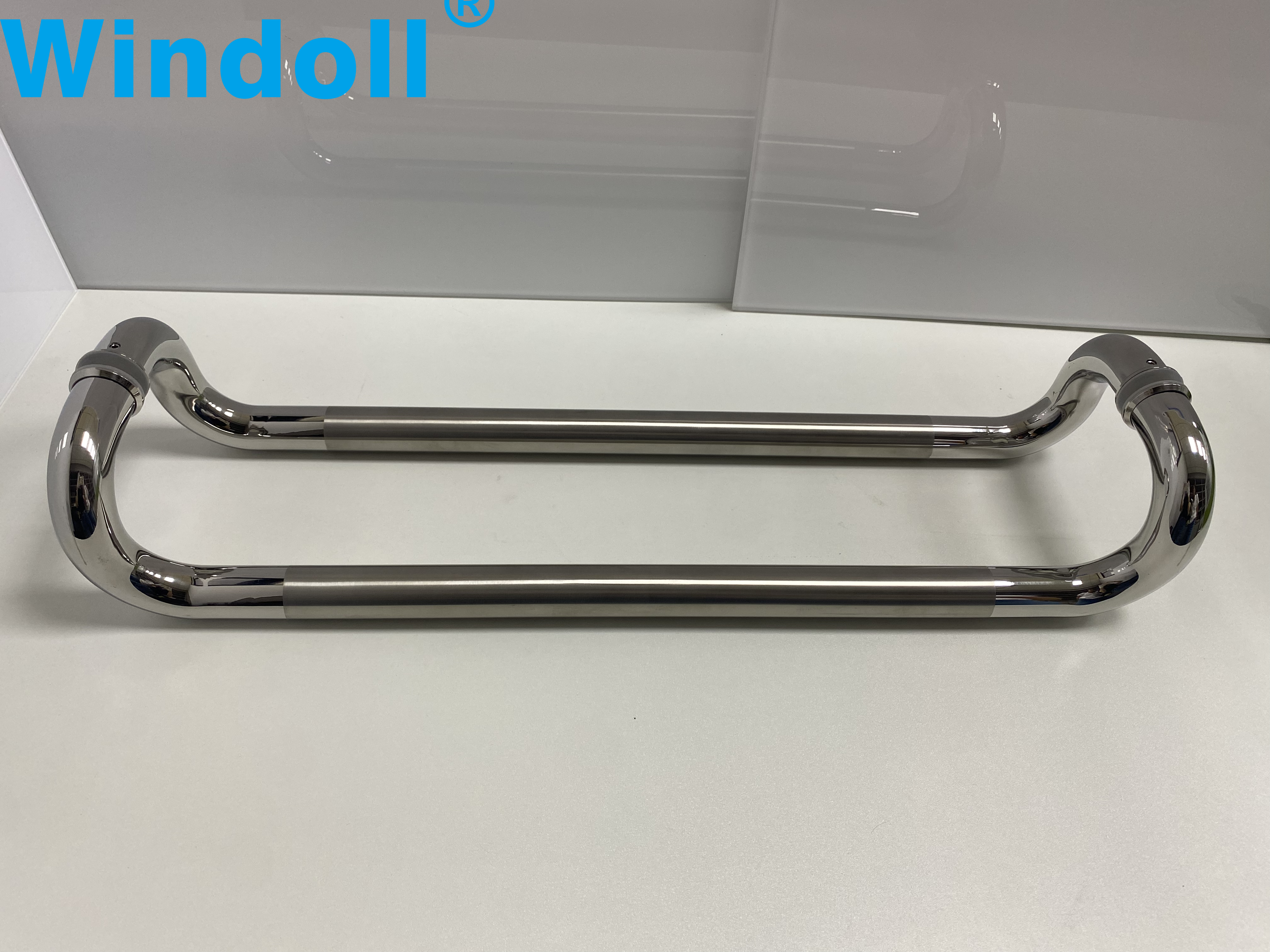 Customized Modern Polishing Mirror Sanding Black Gold Round Square Stainless Steel 201 304 Exterior Main Glass Door Pull Handle