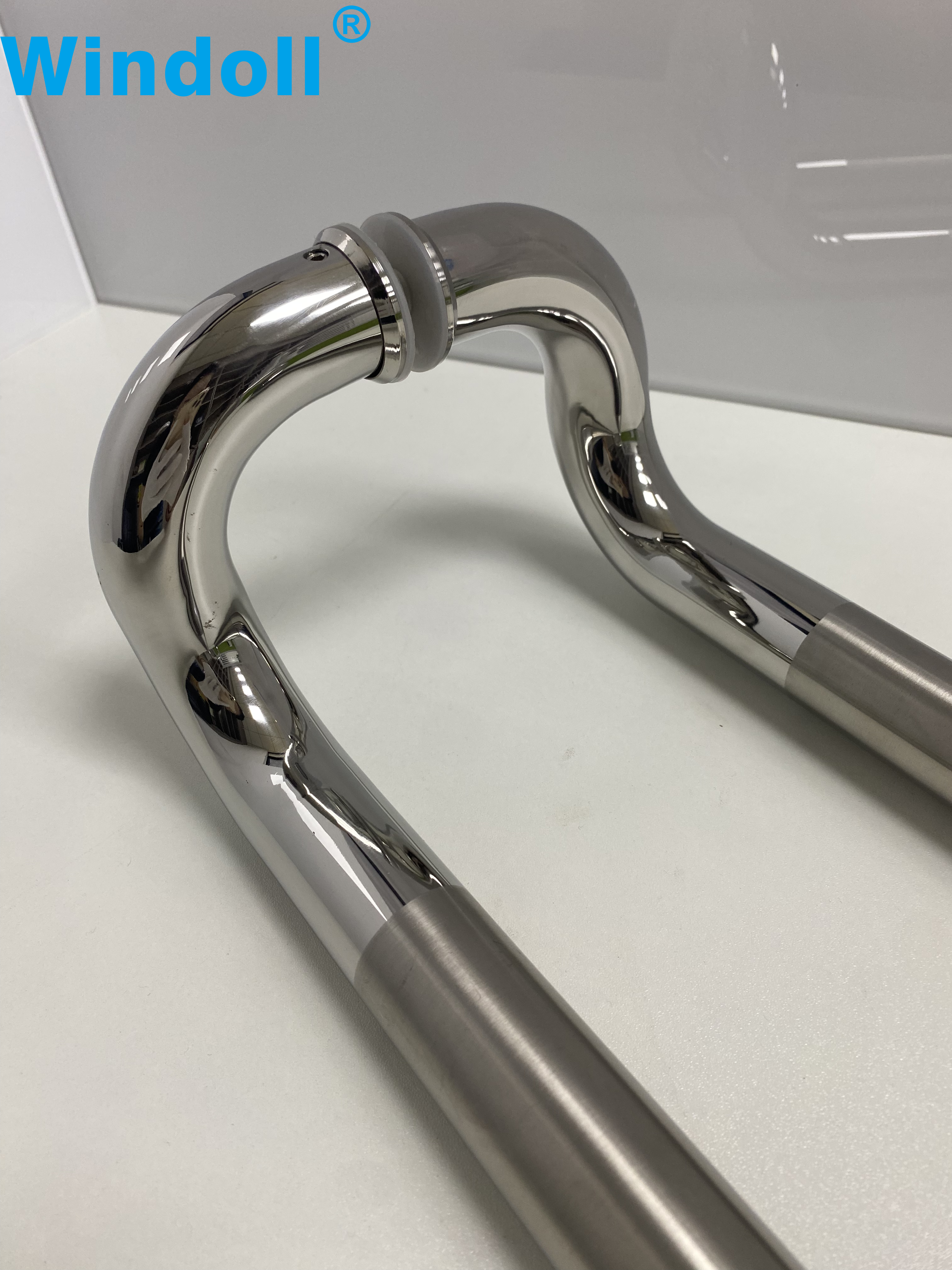 Customized Modern Polishing Mirror Sanding Black Gold Round Square Stainless Steel 201 304 Exterior Main Glass Door Pull Handle