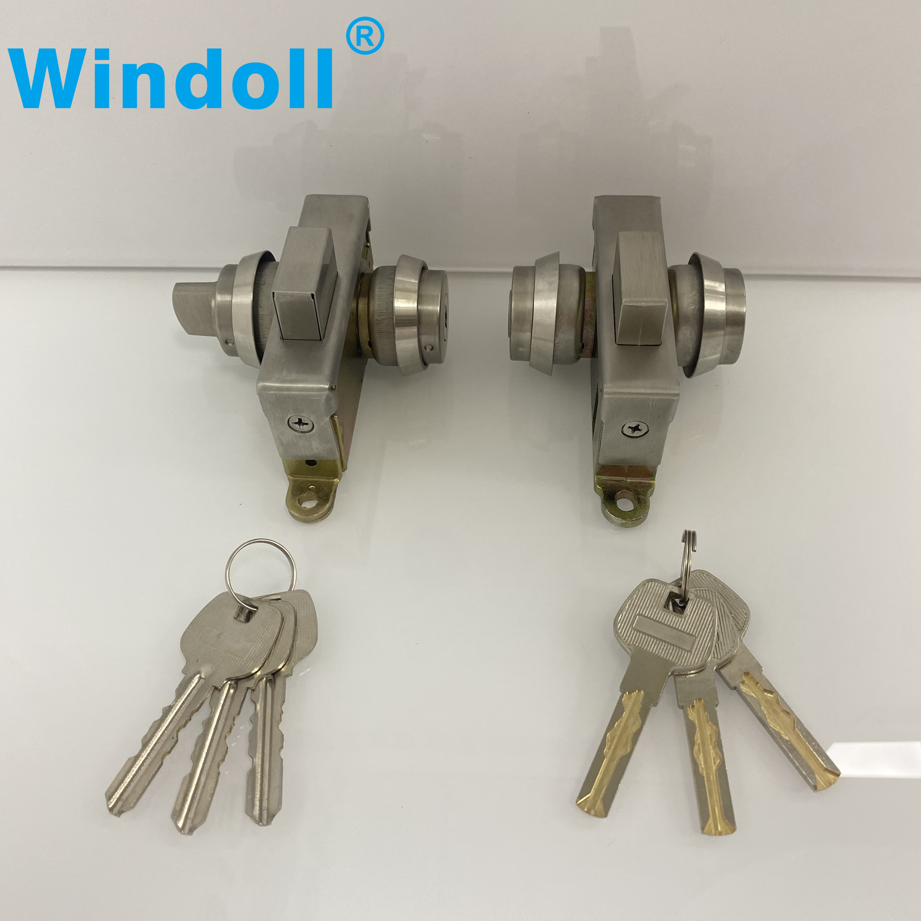 Frameless Glass Door Zinc Alloy Ground Latch Lock Single Lock