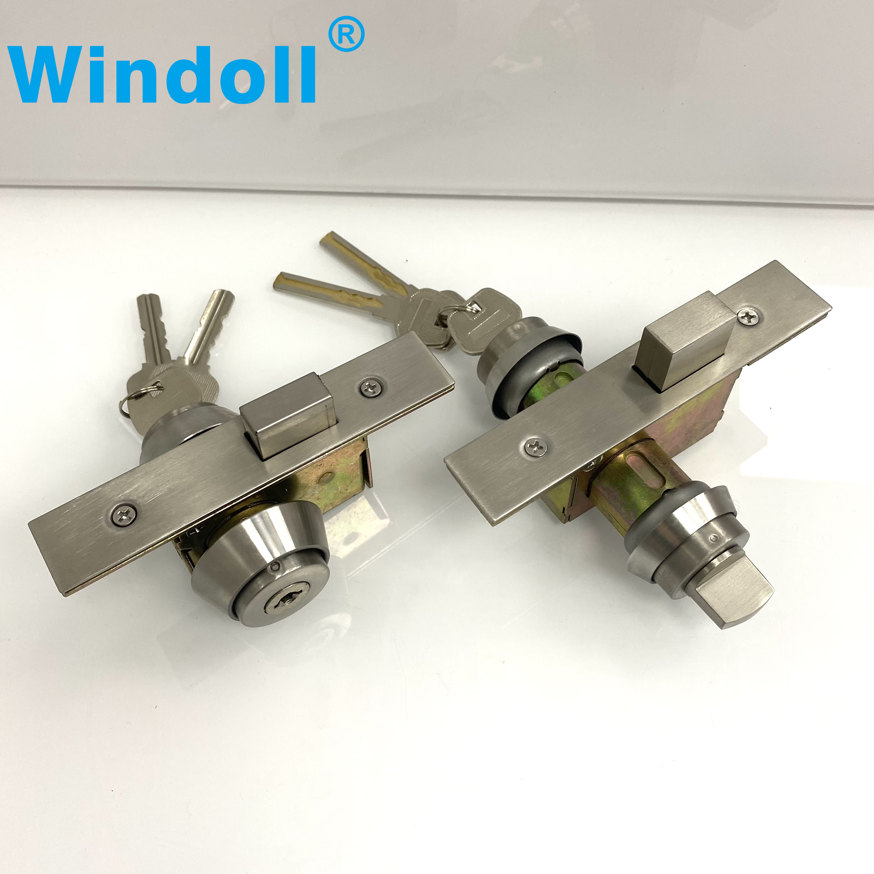 High Security Door Bottom Close Device Stainless Steel Double Key Deadbolt Lock Without Handle for Aluminum Frame Floor