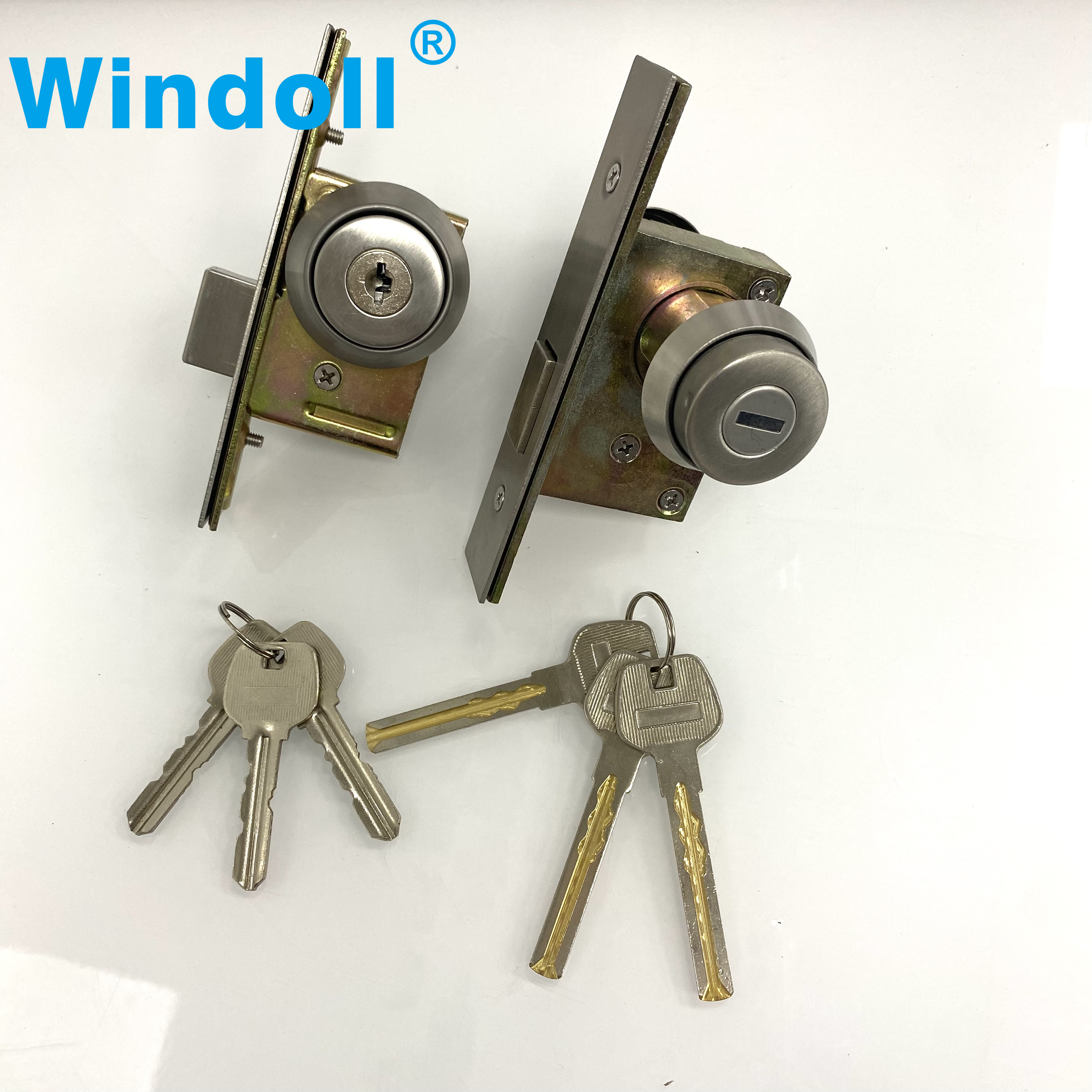 High Security Door Bottom Close Device Stainless Steel Double Key Deadbolt Lock Without Handle for Aluminum Frame Floor