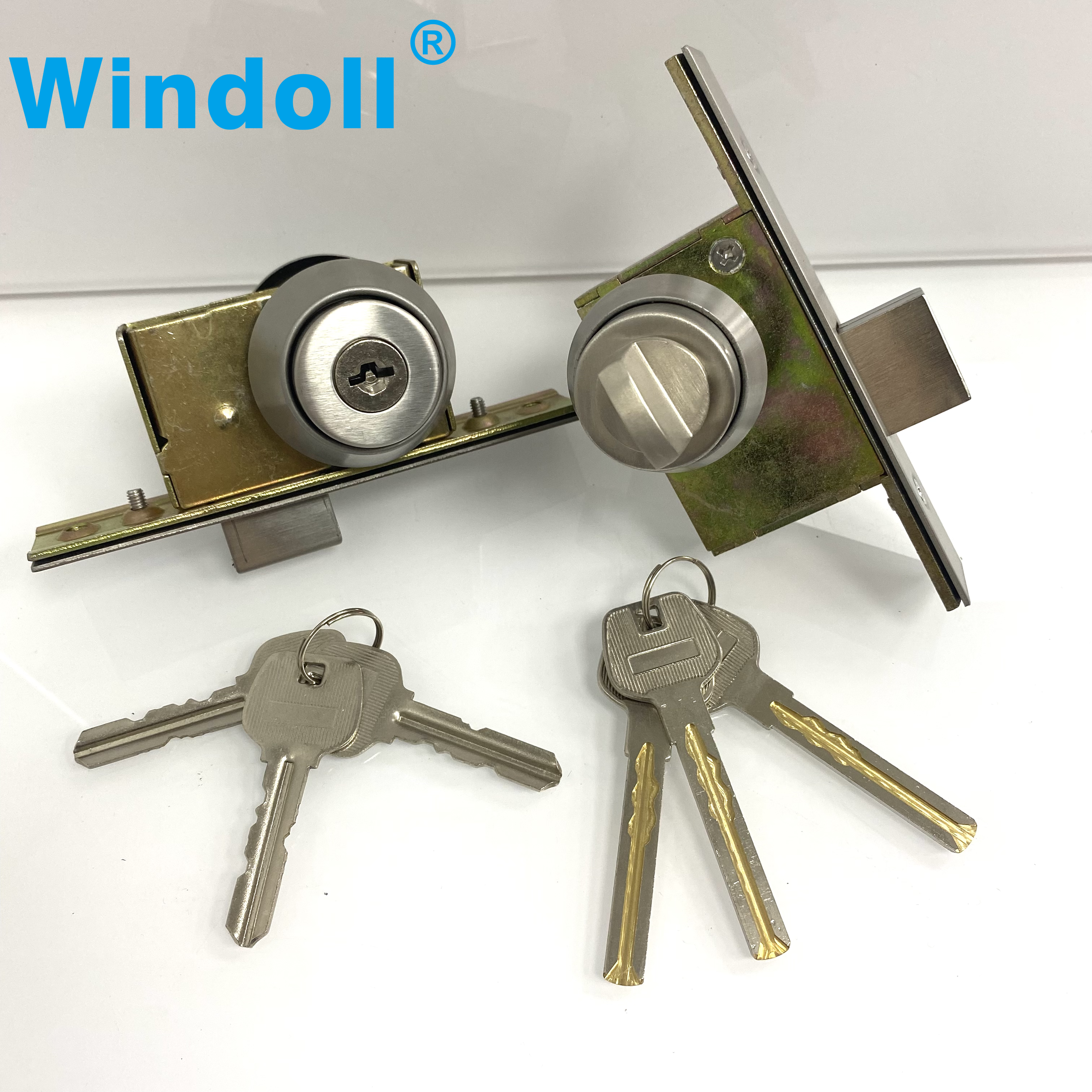 High Security Door Bottom Close Device Stainless Steel Double Key Deadbolt Lock Without Handle for Aluminum Frame Floor