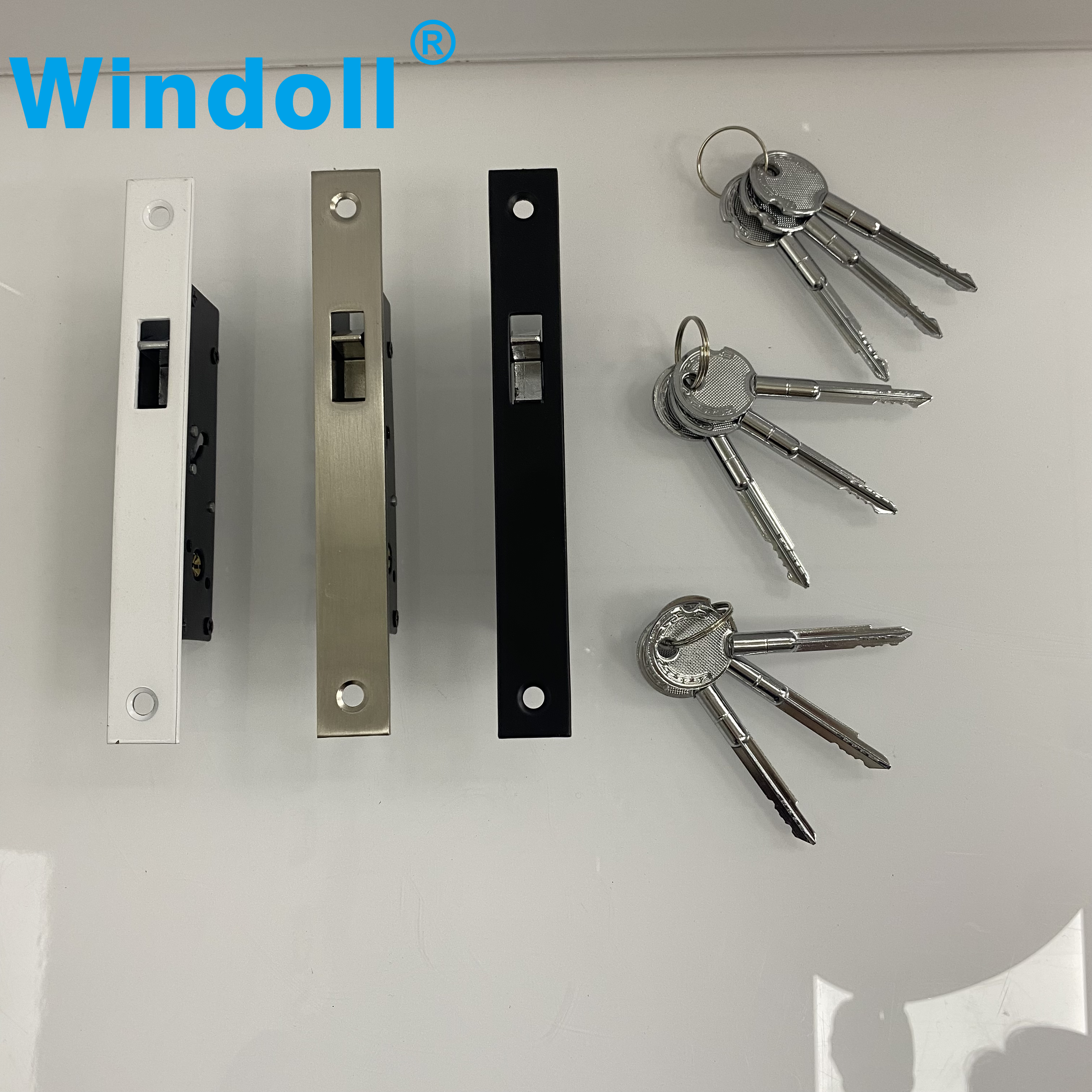 Durble Aluminum Alloy Sliding Door Hook Lock Cross-shaped Key Bolt Locks For Framed Glass Door