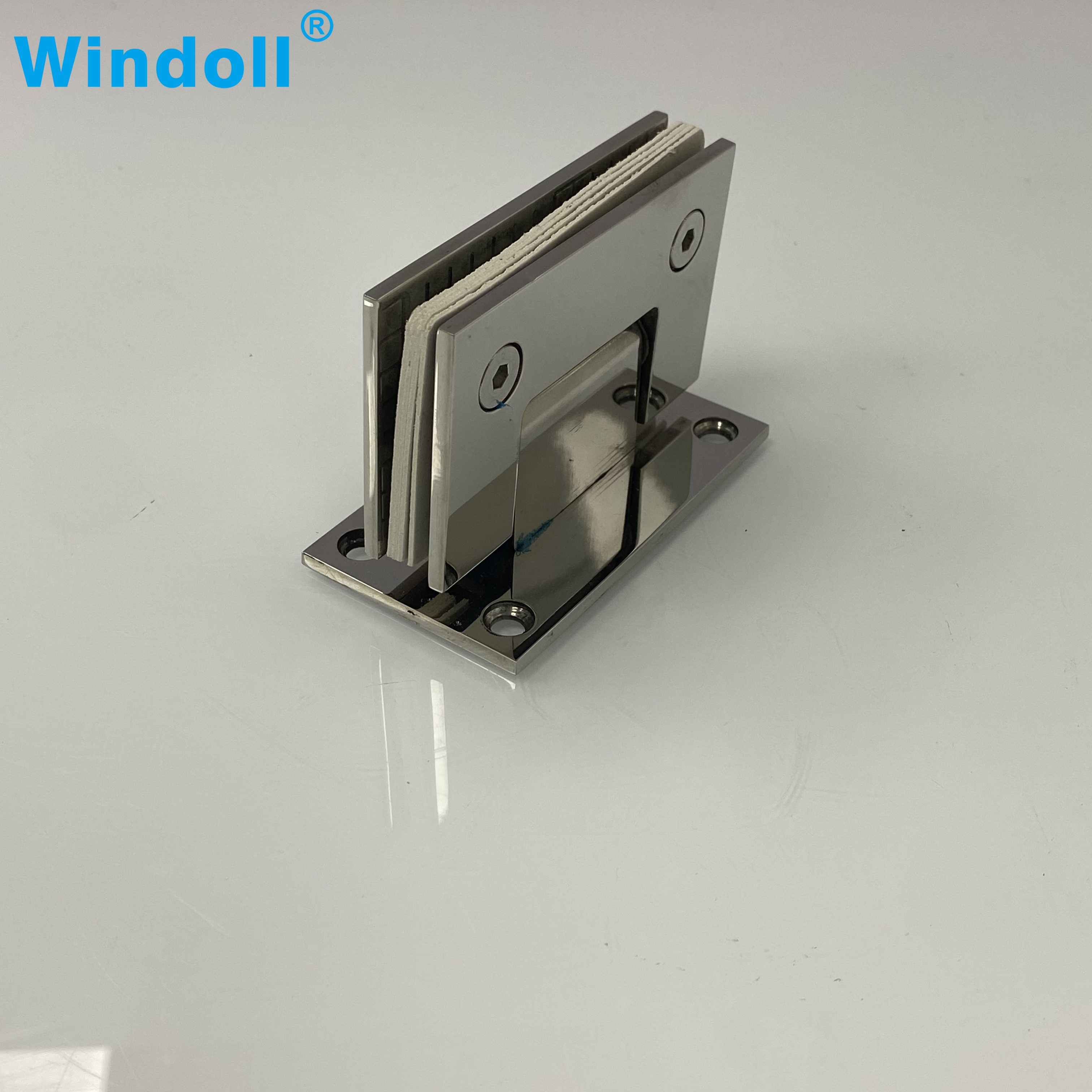 Square 90 Degree Glass to Wall Mounted Frameless Glass Door Pivot Screen Shower Hinge