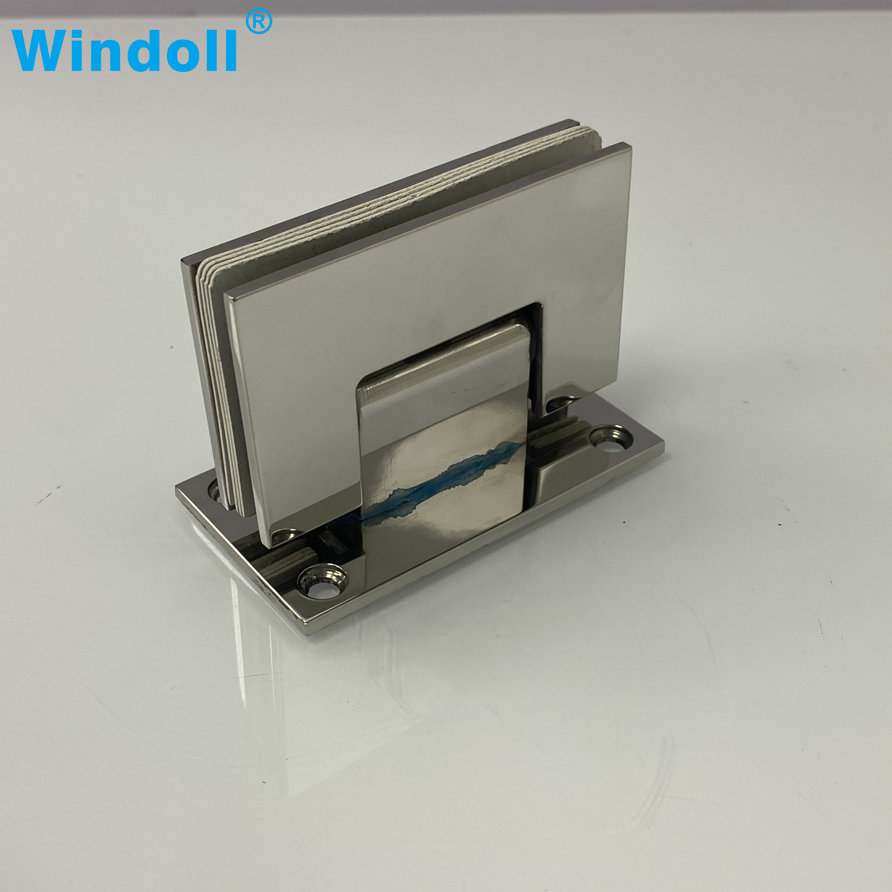 Square 90 Degree Glass to Wall Mounted Frameless Glass Door Pivot Screen Shower Hinge