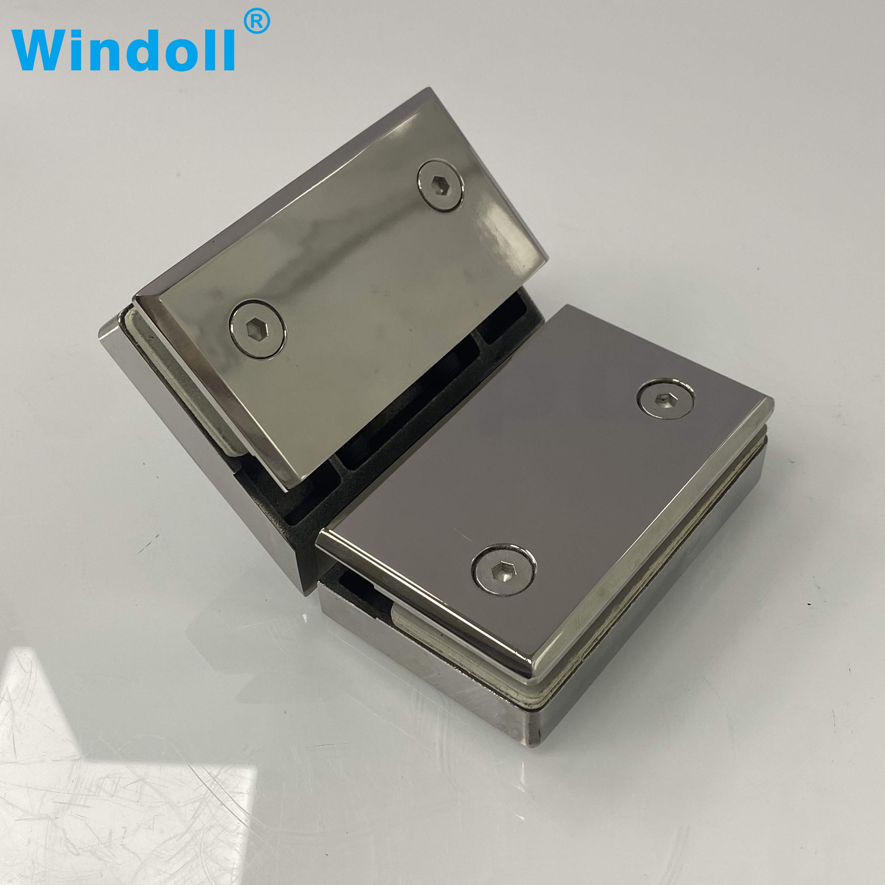 Customized Stainless Steel Shower Hinge Bevel Edge Glass Door Glass Wall Bathroom Accessories Factory Customization