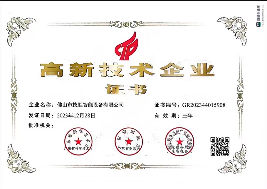 Certificate of High-tech Enterprise