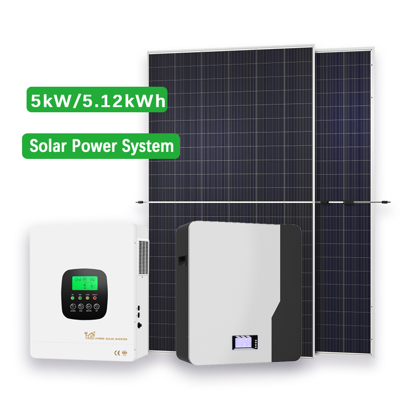 Système solaire hybride 5 kW, kit batterie 5 kWh 48 V