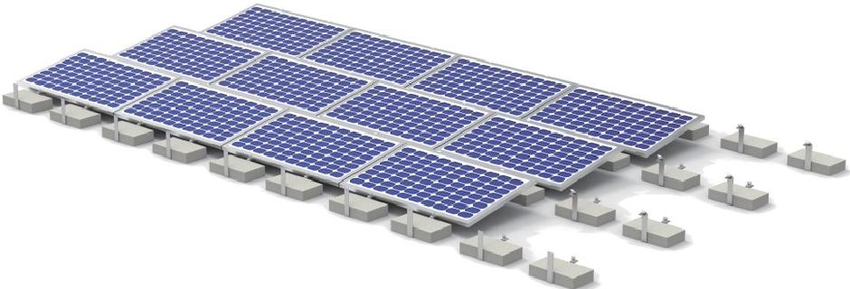 flat roof ballasted solar racking