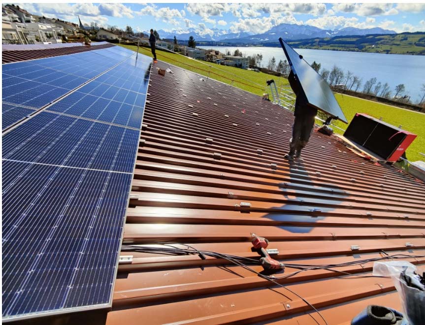 Switzerland 120KW. Metal Roof Solar Mounting System - Mini Rail