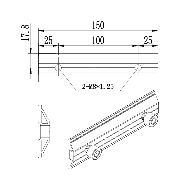 Solar Mounting Aluminum Rail Connector | Angels Solar