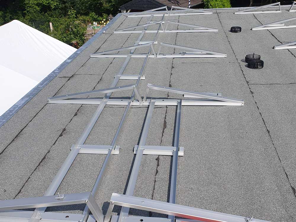 Germany 8KW. Flat Roof Solar Mounting System