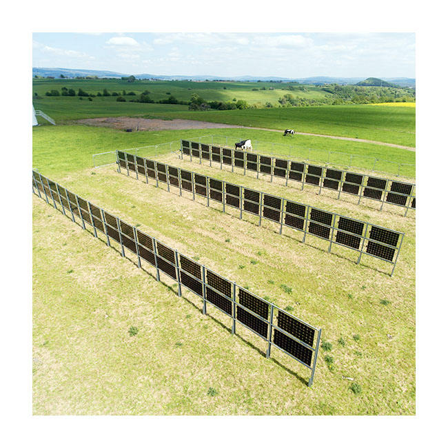 Vertical Bifacial Structure Solar Ground PV Mounting Systems for Open Ground Agriculture or Agricultural Farmland