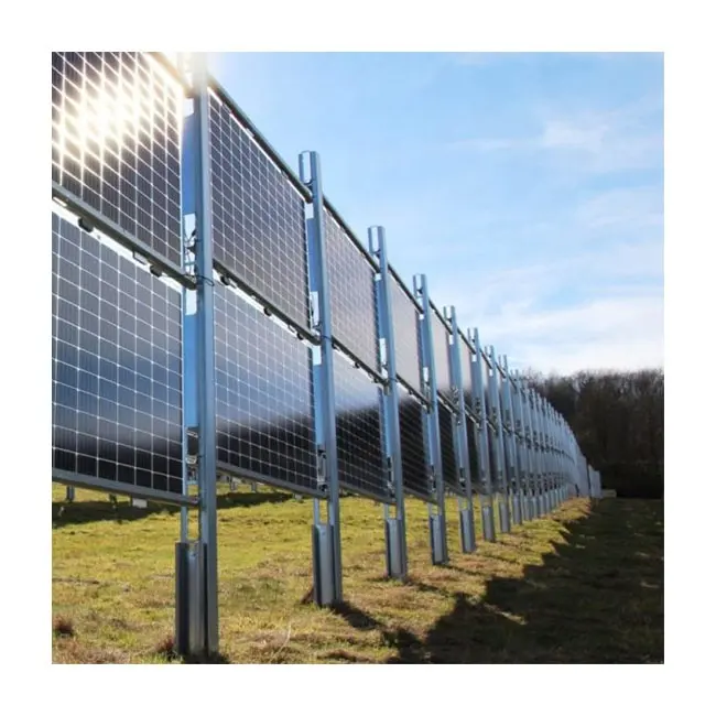 Vertical Bifacial Structure Solar Ground PV Mounting Systems for Open Ground Agriculture or Agricultural Farmland