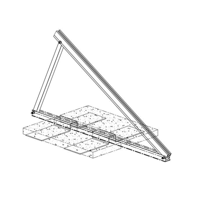Triangle Flat Roof Kit Rack Ballasted Mount Triangle Flat Roof Kit Rack Ballasted Mount