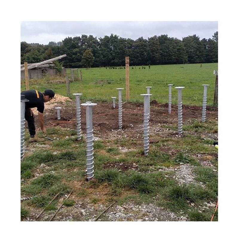 Tornillo de anclaje helicoidal para cimientos de casas, anclaje de poste de acero en pulgadas