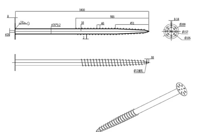 Q235 Steel Hot-dip Galvanized Ground Screw
