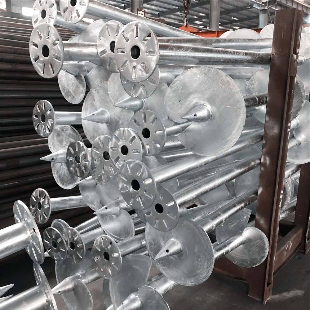 نظام تثبيت الألواح الشمسية المصنوعة من الألومنيوم بقدرة 100 كيلوواط، مزود بقاعدة لولبية، مصنوع من الفولاذ المجلفن Q235.