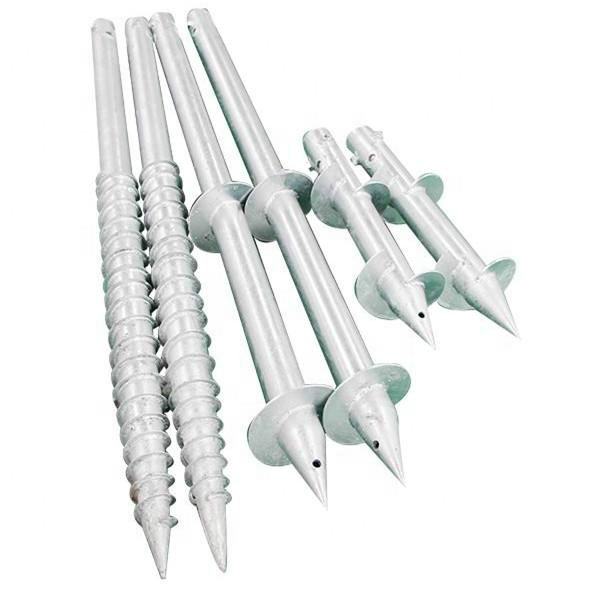 アーススクリューパイル 高品質基礎アンカー アーススクリュー ヘリカル亜鉛メッキ鋼 フランジ付き 基礎システム用