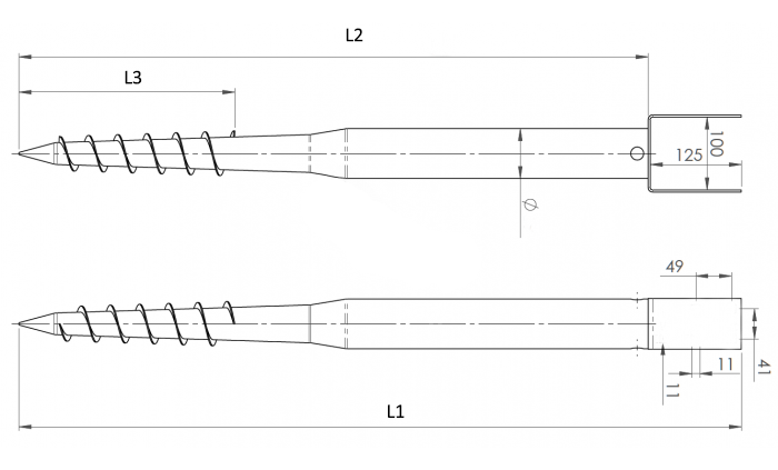 U Type Galvanized Ground Screw