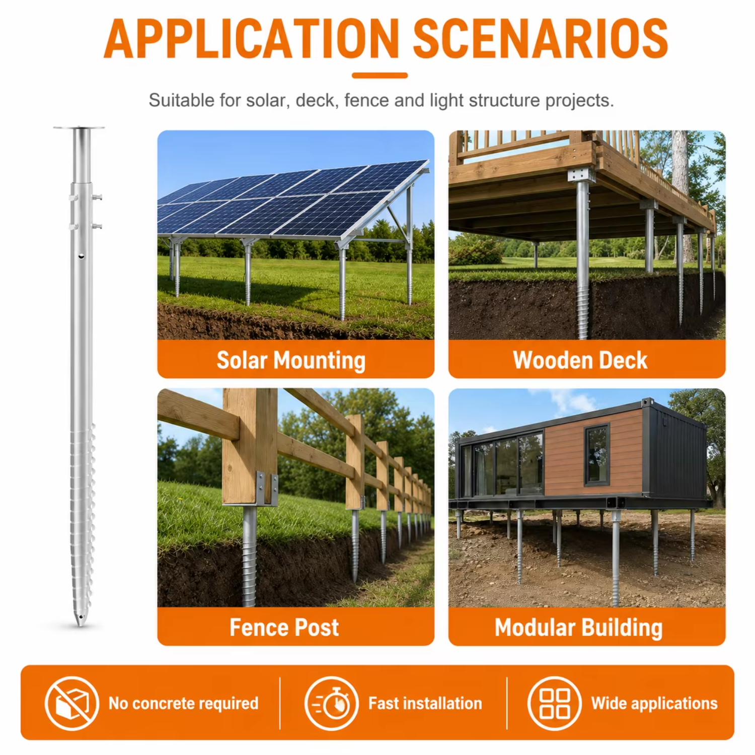 solar panel ground screws