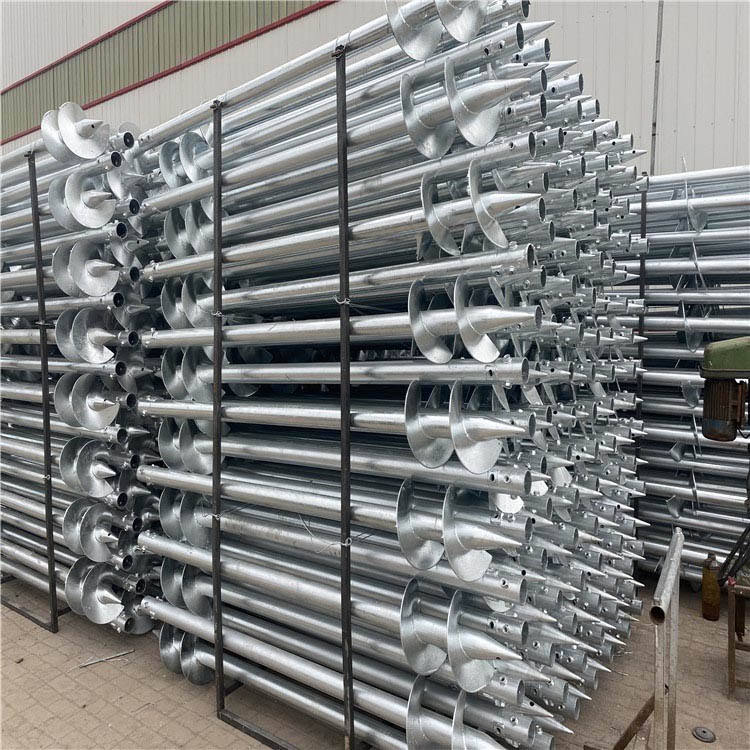 Customized Solar Panels Spiral PV Helical Pile Galvanized Ground Bracket System