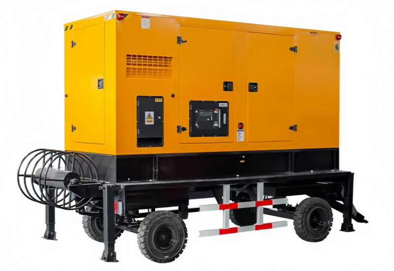 Four wheel mobile trailer generator