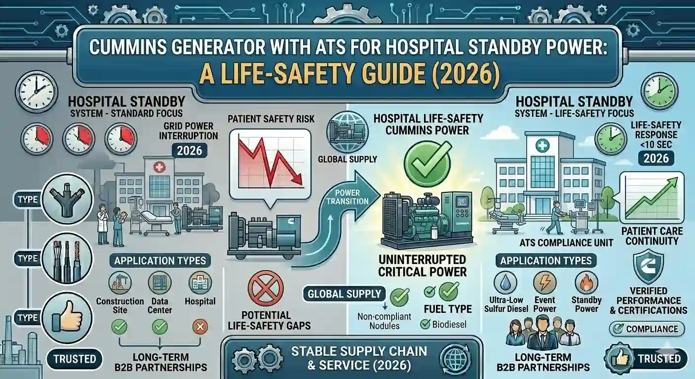 Cummins Generator with ATS for Hospital Standby Power: A Life-Safety Guide (2026)