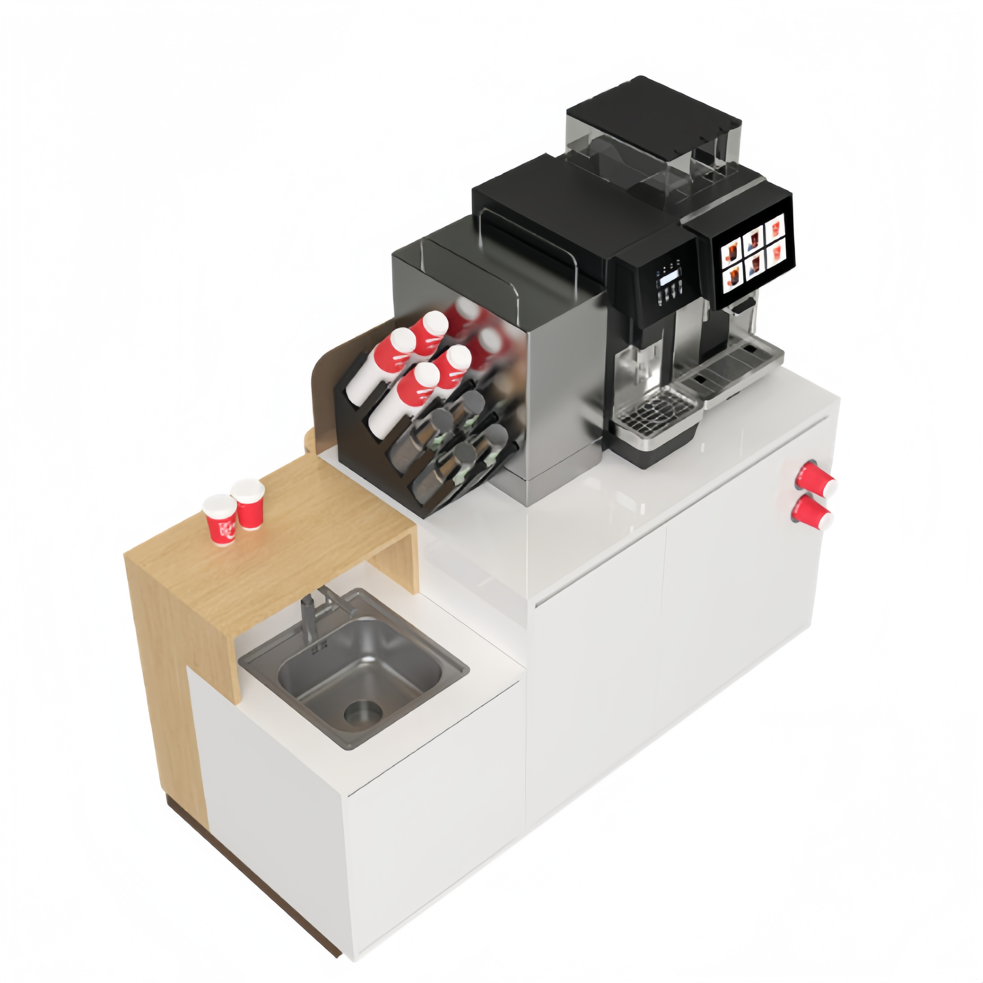 Steel Coffee Counter For Convenience Store