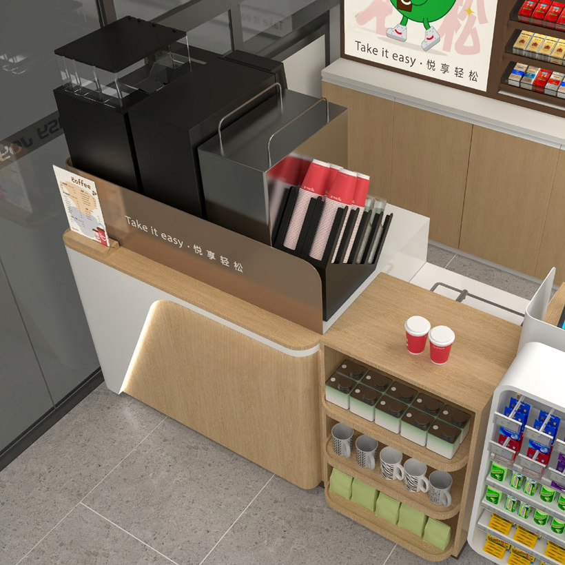 Steel Coffee Counter For Convenience Store