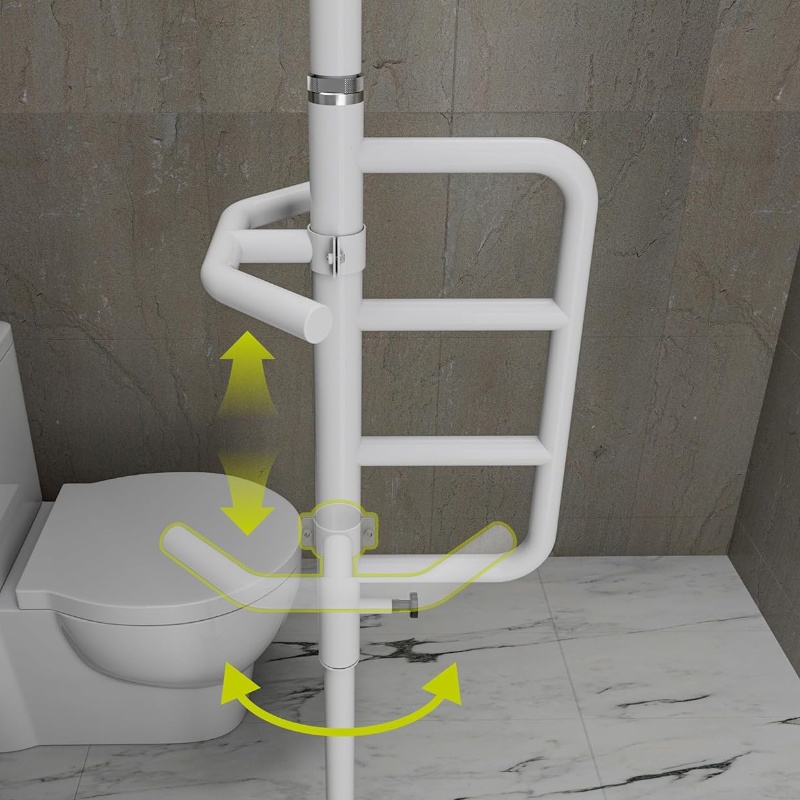 Floor-to-Ceiling Transfer Pole With Grab Bar For Seniors