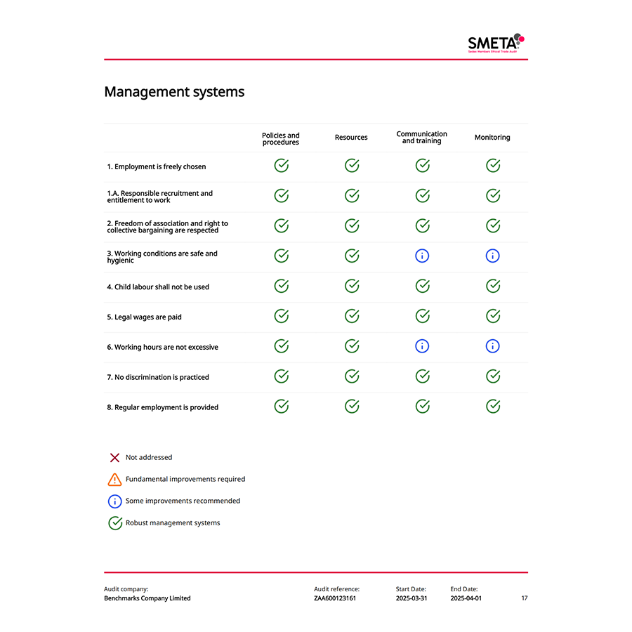 Labor Standards And Health & Safety Audit