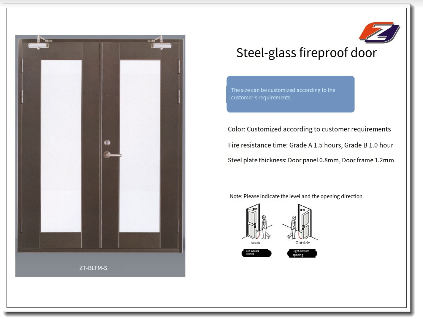 steel glass fire rated door