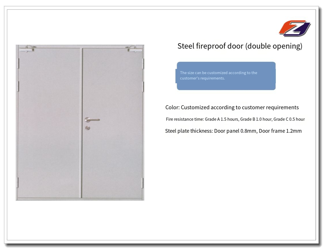 double leaf steel fire rated door