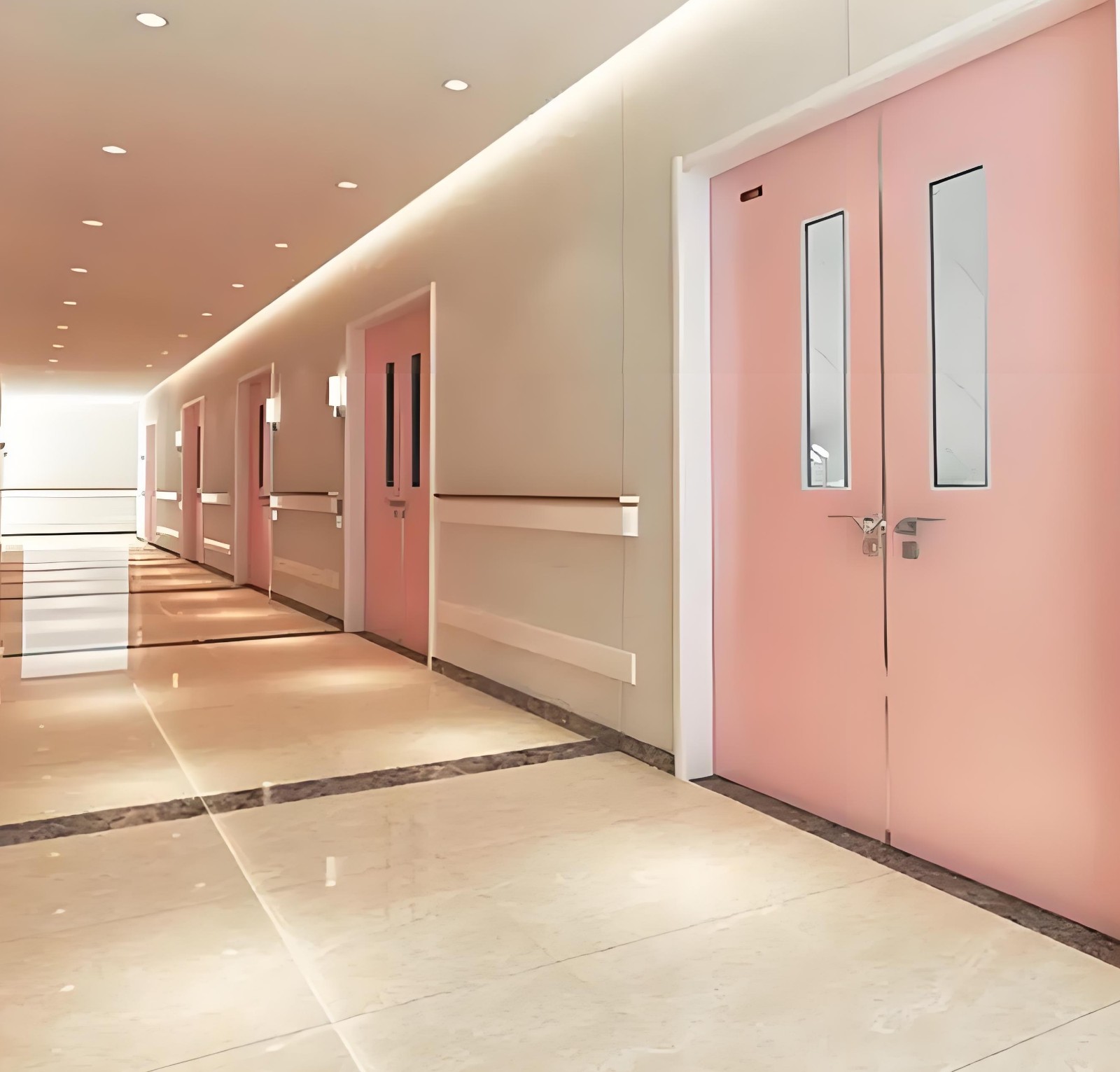 Hygienic healthcare double door