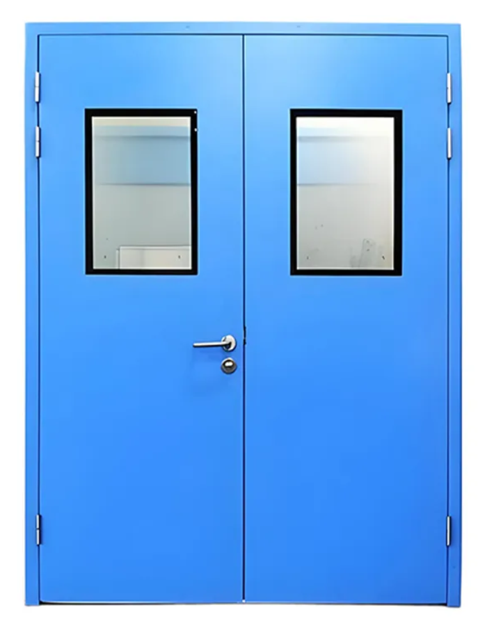 Steel double swing doors