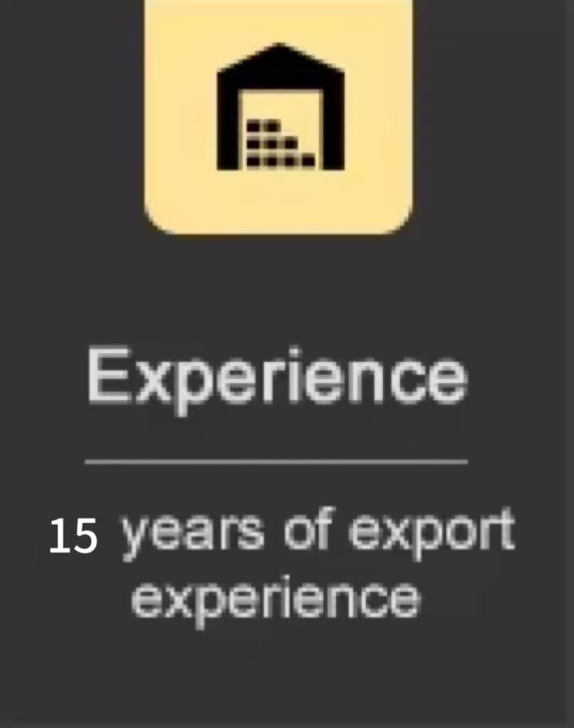 15 years of export experience