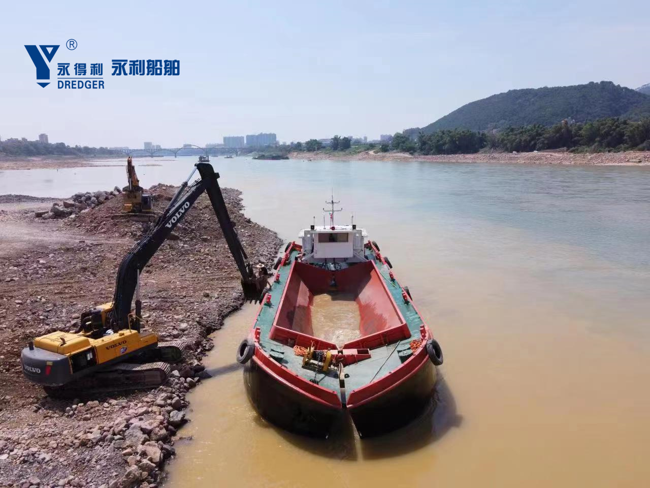 1000 meter padu China Sendiri Lumpur Pasir Split Hopper Tongkang untuk Pengangkutan Sungai Tasik